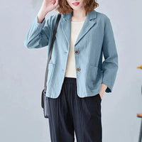 Belle Two Button Slub Texture Relaxed Everyday Blazer