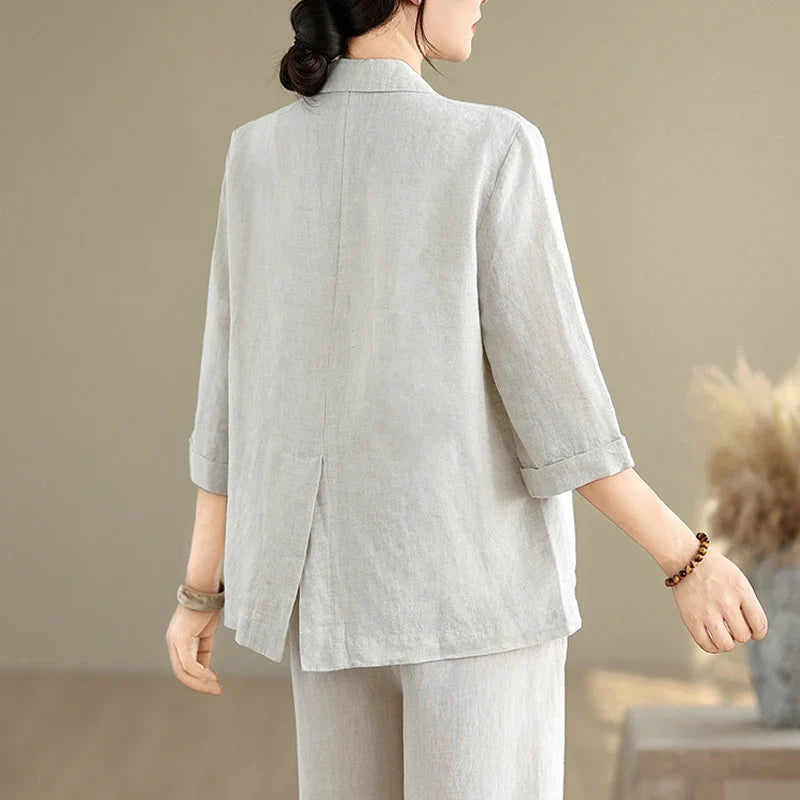 Camille Single Button Soft Shoulder Longline Suit Blazer