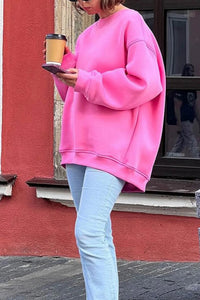 Pippa Oversized Drop Shoulder Brushed Crew Neck Sweatshirt