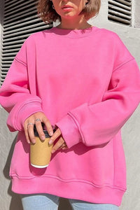 Pippa Oversized Drop Shoulder Brushed Crew Neck Sweatshirt