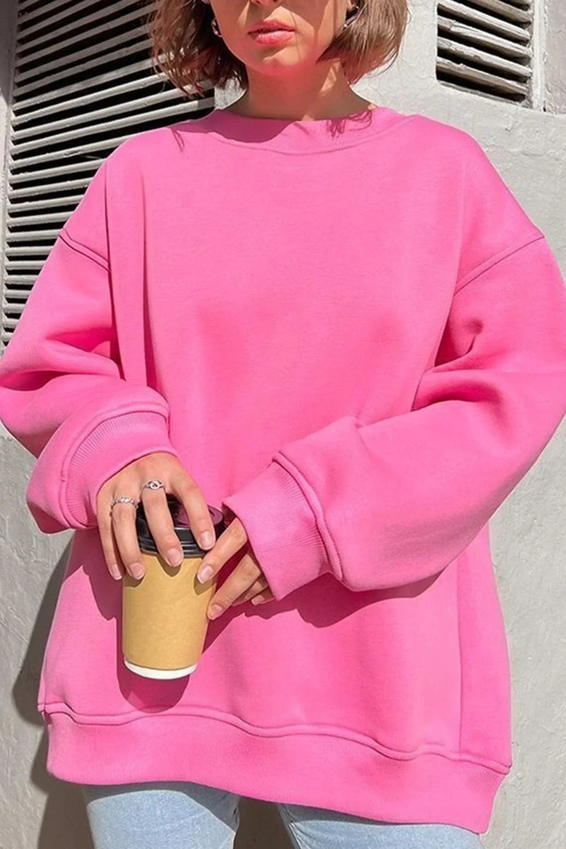 Pippa Oversized Drop Shoulder Brushed Crew Neck Sweatshirt