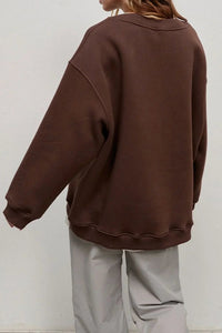 Pippa Oversized Drop Shoulder Brushed Crew Neck Sweatshirt