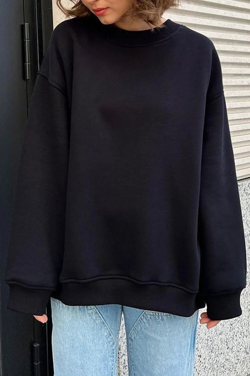 Pippa Oversized Drop Shoulder Brushed Crew Neck Sweatshirt