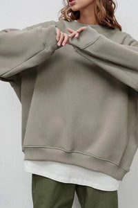 Pippa Oversized Drop Shoulder Brushed Crew Neck Sweatshirt