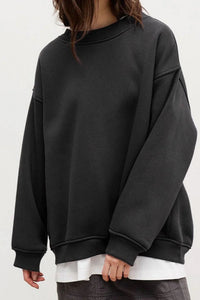 Pippa Oversized Drop Shoulder Brushed Crew Neck Sweatshirt
