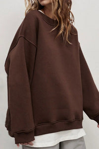 Pippa Oversized Drop Shoulder Brushed Crew Neck Sweatshirt