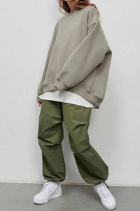 Pippa Oversized Drop Shoulder Brushed Crew Neck Sweatshirt