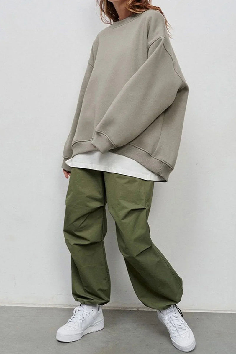 Pippa Oversized Drop Shoulder Brushed Crew Neck Sweatshirt