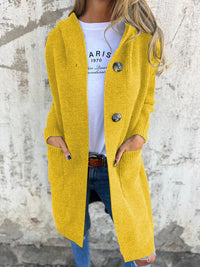 Susannah Ribbed Longline Button Through Pocket Cardigan