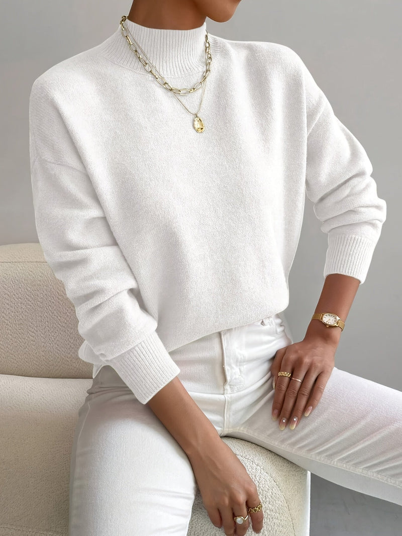 Flora Plain Fine Gauge Relaxed Crew Neck Knit Jumper