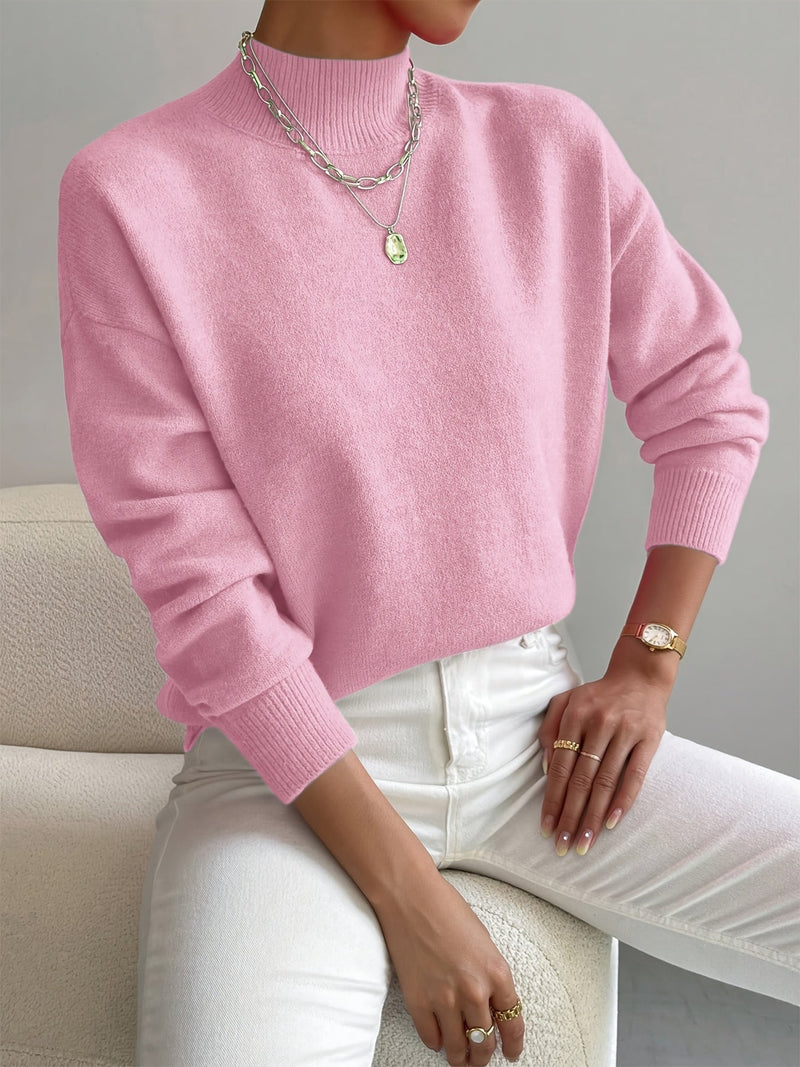 Flora Plain Fine Gauge Relaxed Crew Neck Knit Jumper