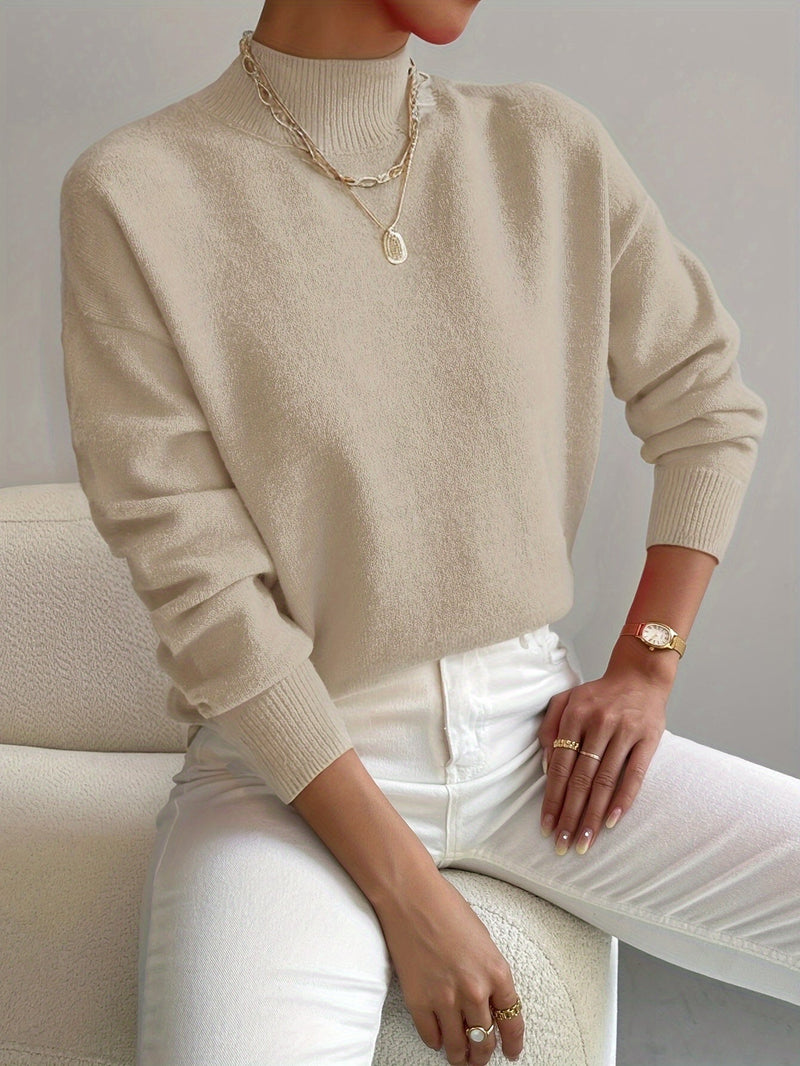 Flora Plain Fine Gauge Relaxed Crew Neck Knit Jumper