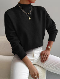 Flora Plain Fine Gauge Relaxed Crew Neck Knit Jumper