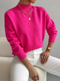 Flora Plain Fine Gauge Relaxed Crew Neck Knit Jumper