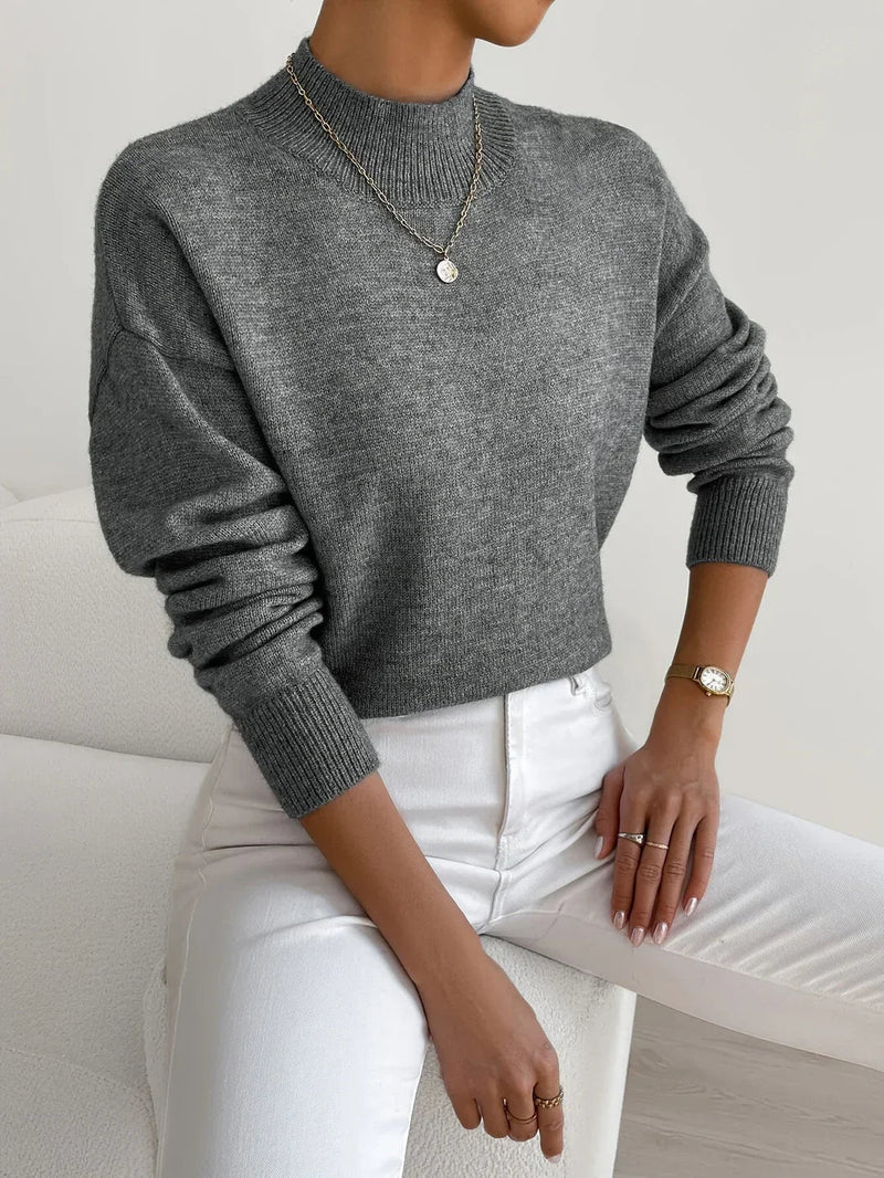 Flora Plain Fine Gauge Relaxed Crew Neck Knit Jumper