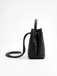 Poppy Woven Top Handle Knot Detail Structured Tote