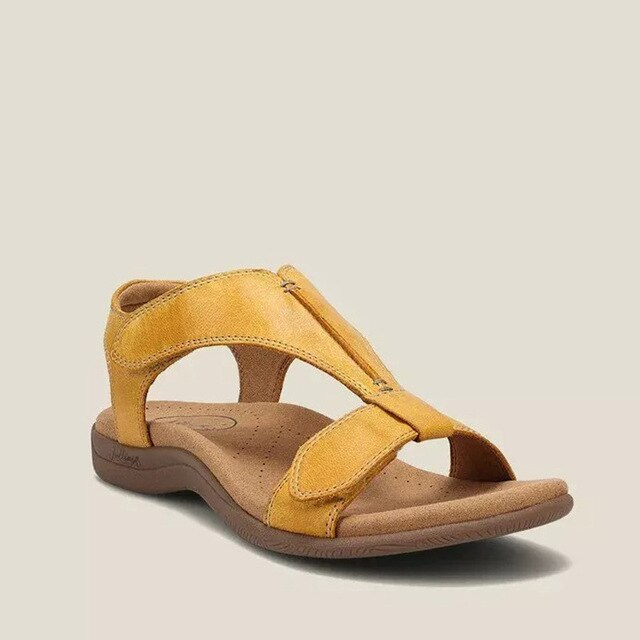 Yolande T Bar Elastic Slingback Cushioned Comfort Flat Sandals