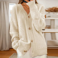 Nerissa Cable Panel Deep V Oversized Longline Cardigan