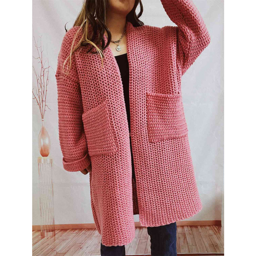 Tallulah Chunky Waffle Knit Open Front Longline Cardigan