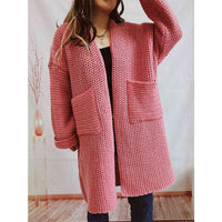 Tallulah Chunky Waffle Knit Open Front Longline Cardigan