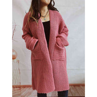 Tallulah Chunky Waffle Knit Open Front Longline Cardigan
