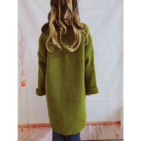 Tallulah Chunky Waffle Knit Open Front Longline Cardigan