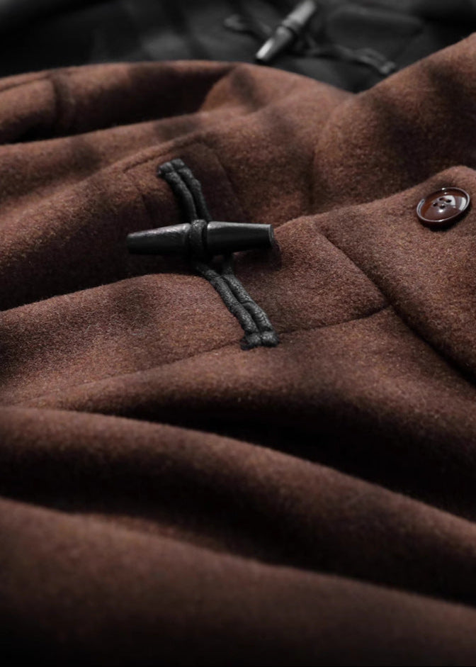 Raquel Funnel Neck Toggle Front Belted Short Wrap Coat