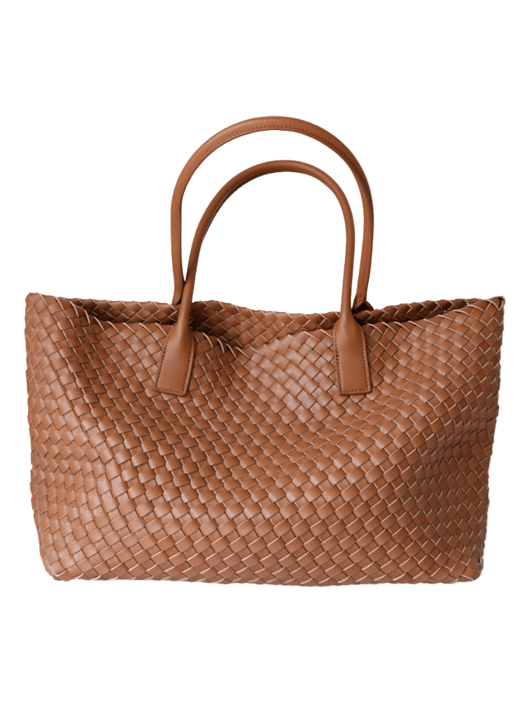 Nadia Woven Structured Twin Handle Everyday Tote Bag