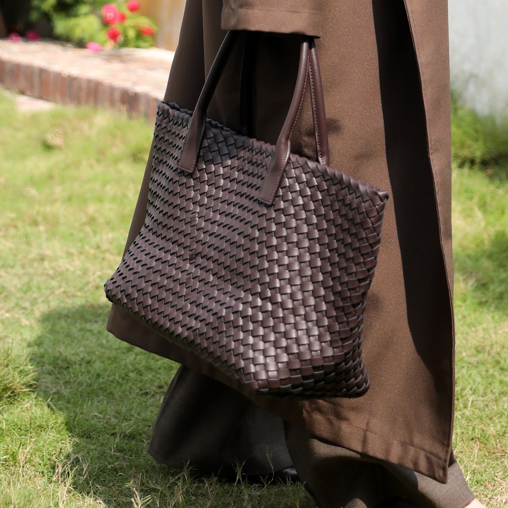 Nadia Woven Structured Twin Handle Everyday Tote Bag
