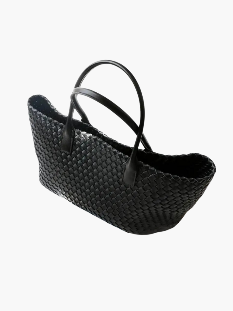 Nadia Woven Structured Twin Handle Everyday Tote Bag
