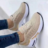 Emeline Air Cushioned Sole Lace Up Mesh Panel Running Trainers