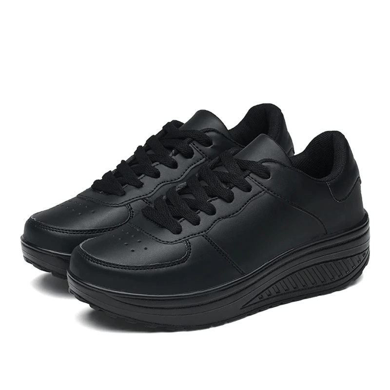 Angeline Rocker Sole Lace Up Padded Collar Walking Trainers