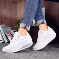 Angeline Rocker Sole Lace Up Padded Collar Walking Trainers