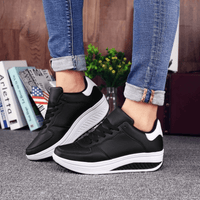 Angeline Rocker Sole Lace Up Padded Collar Walking Trainers