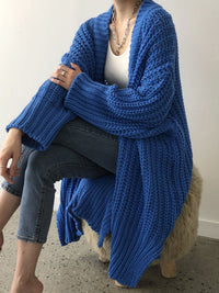 Adelina Chunky Rib Floor Length Oversized Open Cardigan