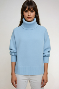 Yvette Oversized Roll Neck Drop Shoulder Boxy Knit Jumper