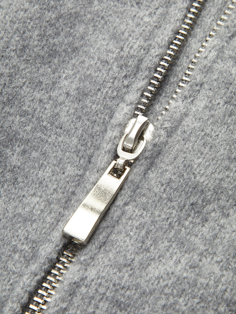 Delphia Funnel Neck Zip Through Oversized Knit Jacket