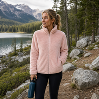 Annabel Soft Teddy Fleece Full Zip Stand Collar Jacket