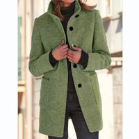 Marisol Button Through Patch Pocket Textured Midi Coat