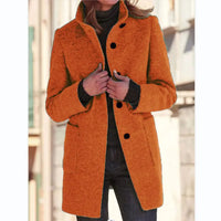 Marisol Button Through Patch Pocket Textured Midi Coat