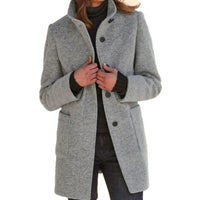 Marisol Button Through Patch Pocket Textured Midi Coat