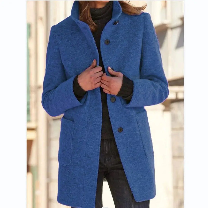 Marisol Button Through Patch Pocket Textured Midi Coat