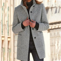 Marisol Button Through Patch Pocket Textured Midi Coat