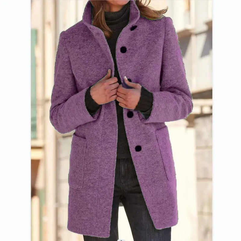 Marisol Button Through Patch Pocket Textured Midi Coat