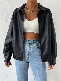 Rosamund Point Collar Zip Front Cropped Coach Jacket