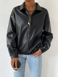 Rosamund Point Collar Zip Front Cropped Coach Jacket