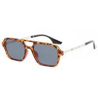 Isla Double Bridge Flat Front Square Aviator Sunglasses