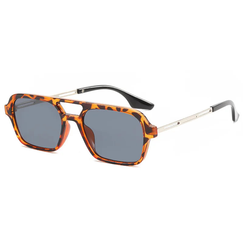 Isla Double Bridge Flat Front Square Aviator Sunglasses
