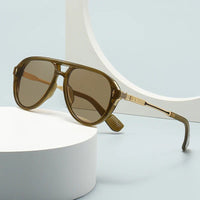 Chloe Flat Top Gradient Lens Pilot Sunglasses