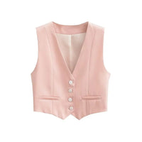 Ximena Pointed Hem Welt Pocket Tailored Waistcoat Vest